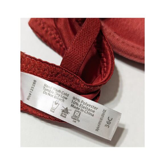 Fredericks of Hollywood Rust Diana Push Up Plunge Multiway Underwire Bra 36C - Picture 9 of 10